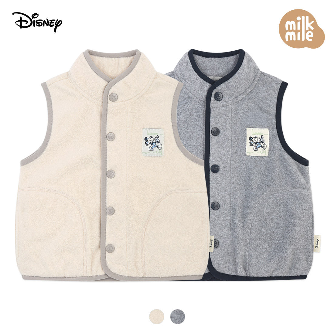 [Milk Mile] [Disney] Mickey Mouse Humming Polar Fleece Vest
