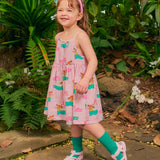 Pink seersucker sleeveless dress