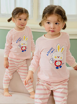 Rabbit clock jacquard (24SS) indoor wear set