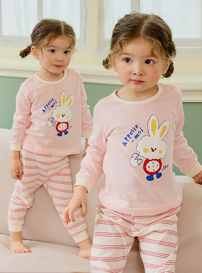 Rabbit clock jacquard (24SS) indoor wear set