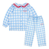 Sailor blue check girl pajamas