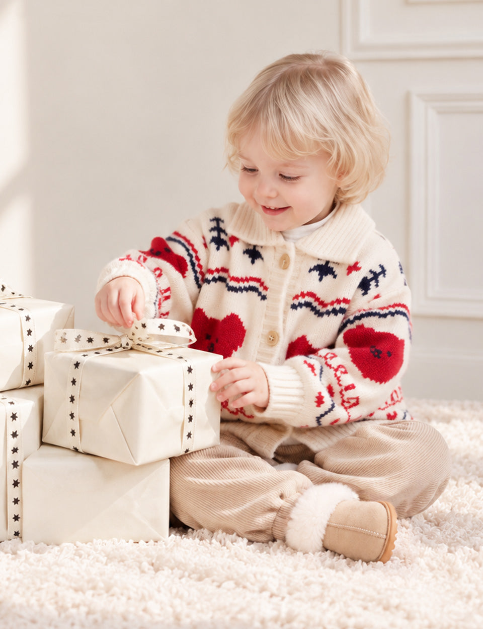 [Milk Mile] Milk Bear Cowichan Sweater Cardigan