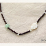 Mardi Amber Amandier Bead Necklace