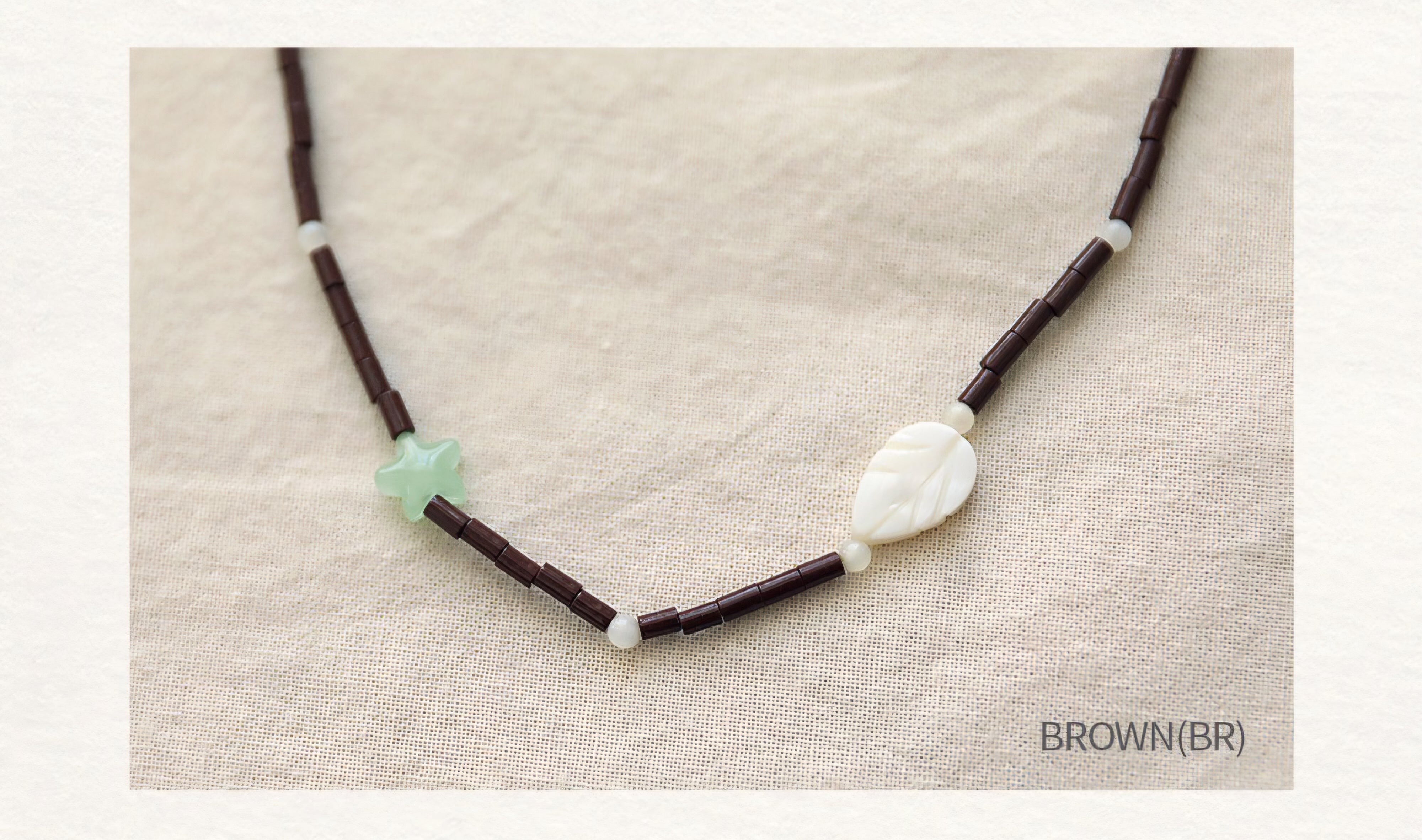 Mardi Amber Amandier Bead Necklace