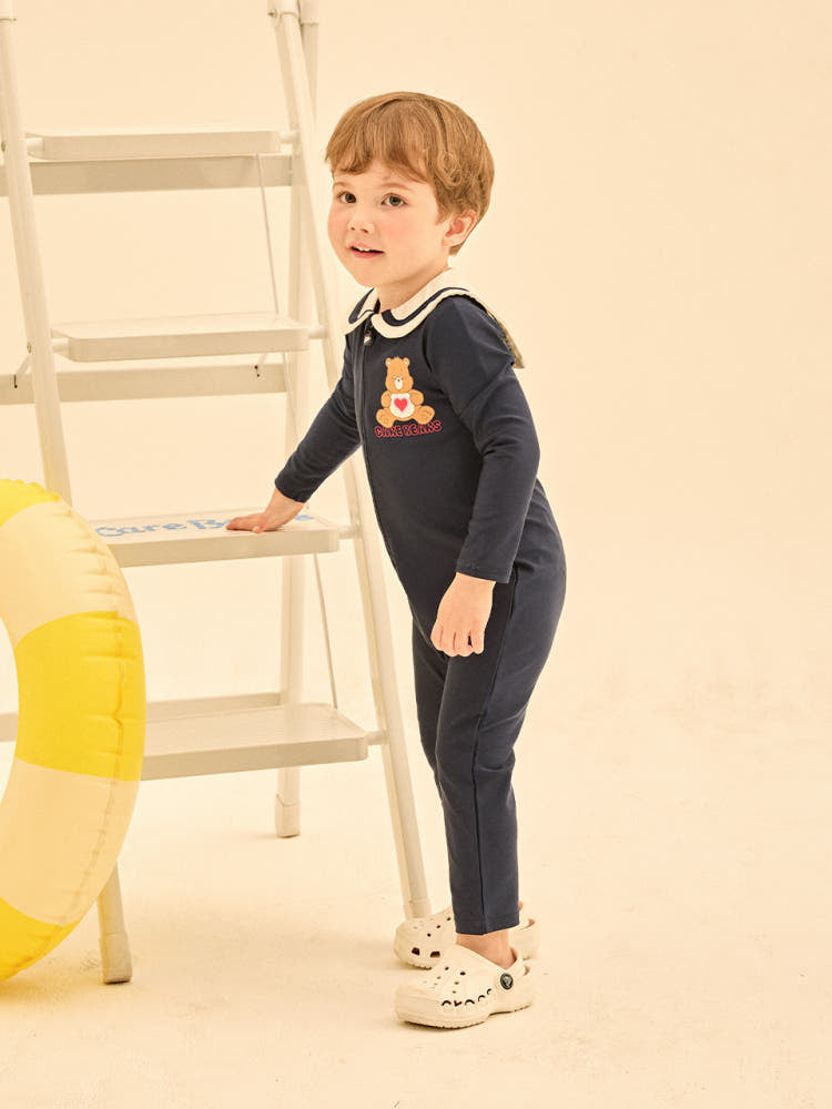 [Care Bear] Tender Heart Bear Sailor Rash Guard Swimsuit (Flap Cap Set)