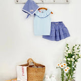 Apple Smile Tiered Shorts Blue