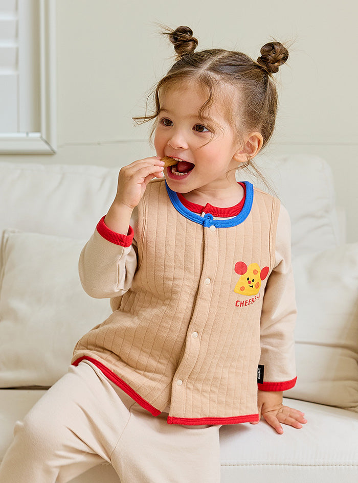 Mini Cheese Vest Outer (Beige)