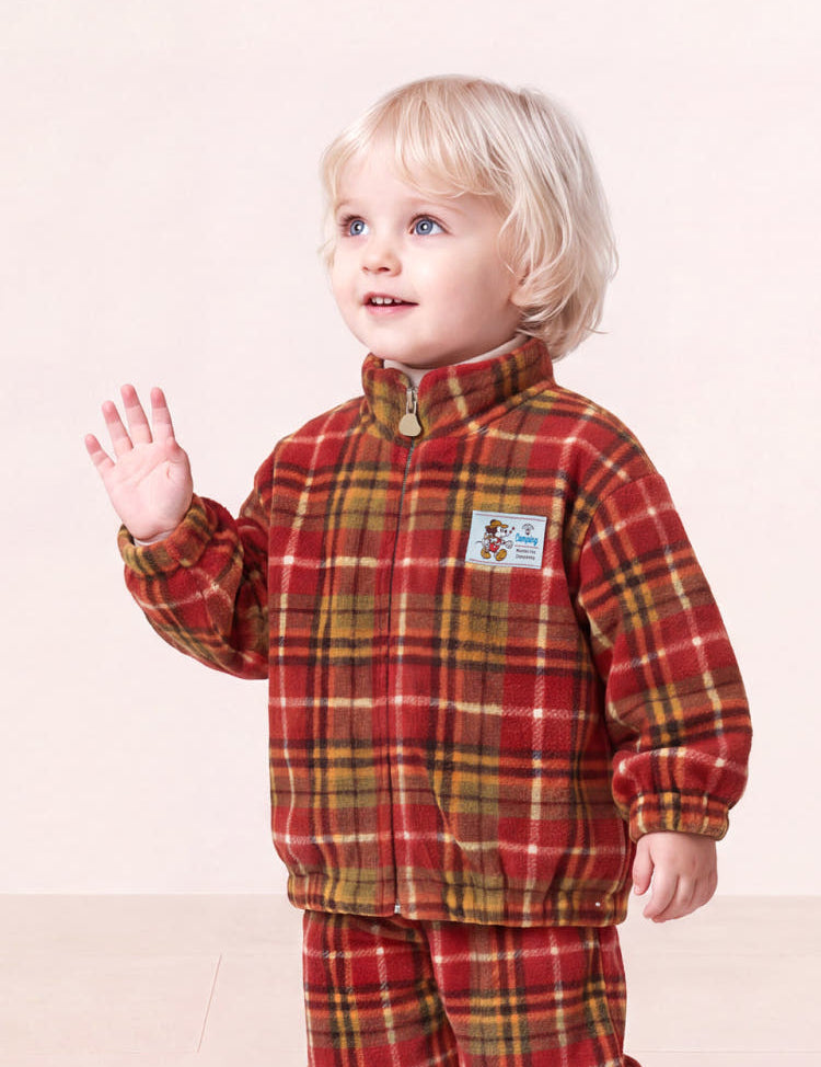 [Milk Mile] [Disney] Mickey Mouse Camping Check Polar Fleece Jumper