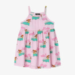 Pink seersucker sleeveless dress