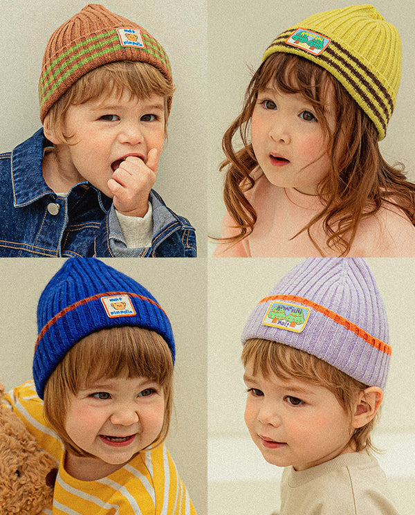 Tree and bear beanie hat