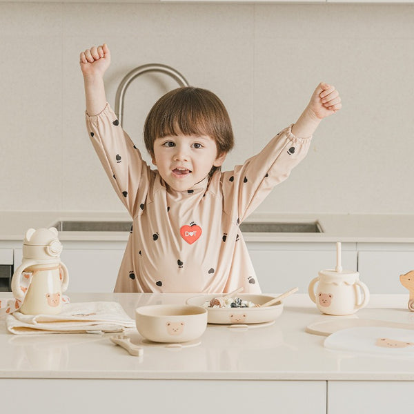 [New] Dottodot Heart Waterproof  Self direct food Bib (long)