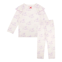 Ivory frill dalmatian lounge wear