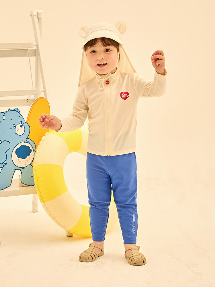 [Care Bear] Blue Bear Zip Up Loose Fit Lash Guard Set (Flap Cap Set)