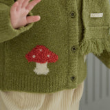 Lunlun Boucle Knit Cardigan_Olive