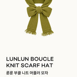 Runrun Boucle Knit Scarf Hat_Olive