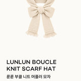 Runrun Boucle Knit Scarf Hat_Cream