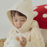 Runrun Boucle Knit Scarf Hat_Cream