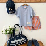 Apple Smile Border Stripe Shorts Orange