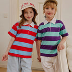 Apple Smile Vivid Collared T-shirt Red