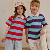 Apple Smile Vivid Collared T-shirt Red