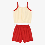 Cotton modal sleeveless loungewear red