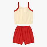 Cotton modal sleeveless loungewear red