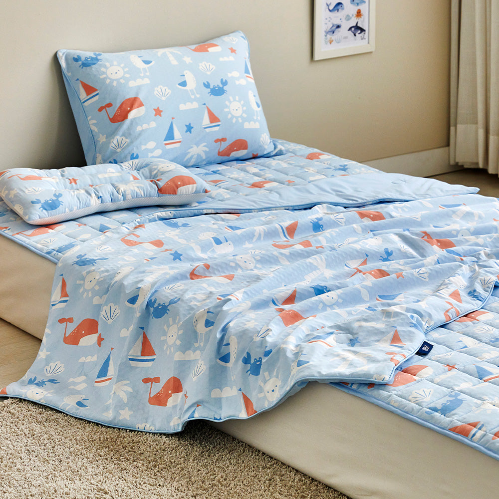 3°C) Super Extreme Cool PCM Nap Blanket 100*150 Sunny Days Blue_CZ0226025