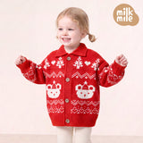 [Milk Mile] Happy Holic Winter Bear Cowichan Collared Sweater