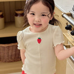 Strawberry Point Shirred T-shirt_3 COLORS