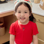 Strawberry Point Shirred T-shirt_3 COLORS
