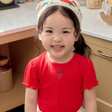 Strawberry Point Shirred T-shirt_3 COLORS