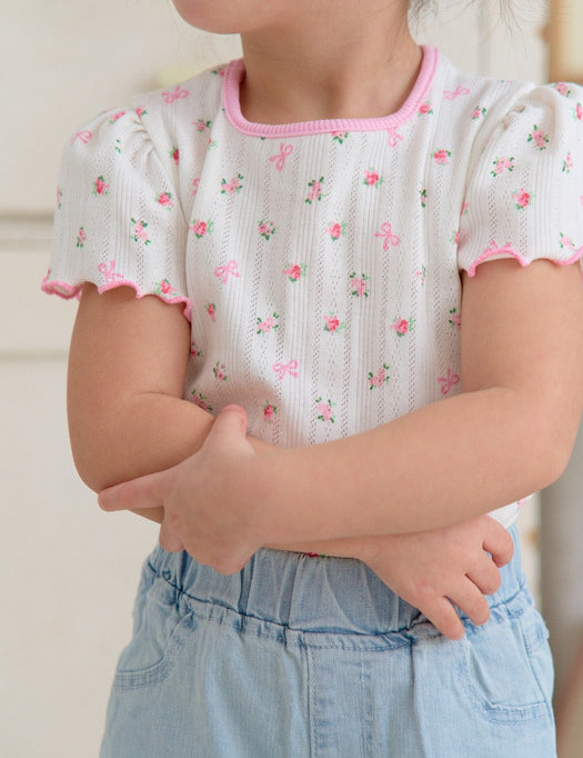 Flower Eyelet T-shirt_2 COLORS