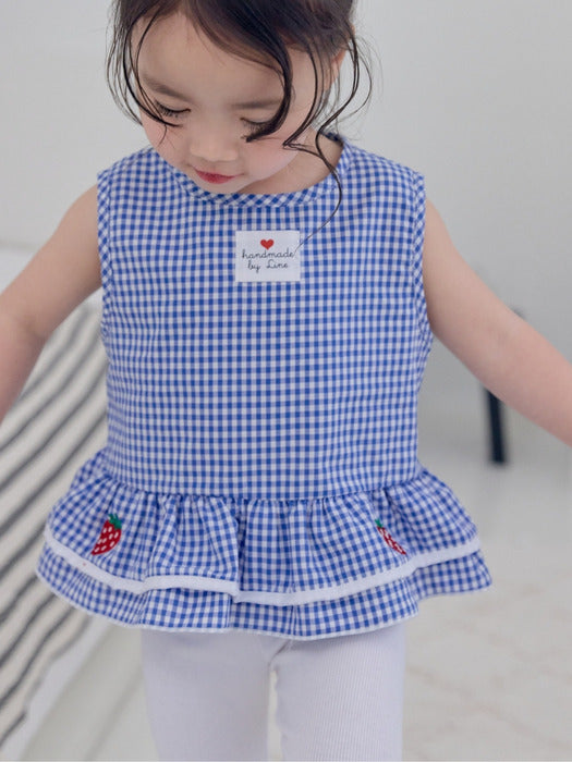 Strawberry Check Sleeveless Set_2 COLORS