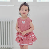 Strawberry Check Sleeveless Set_2 COLORS