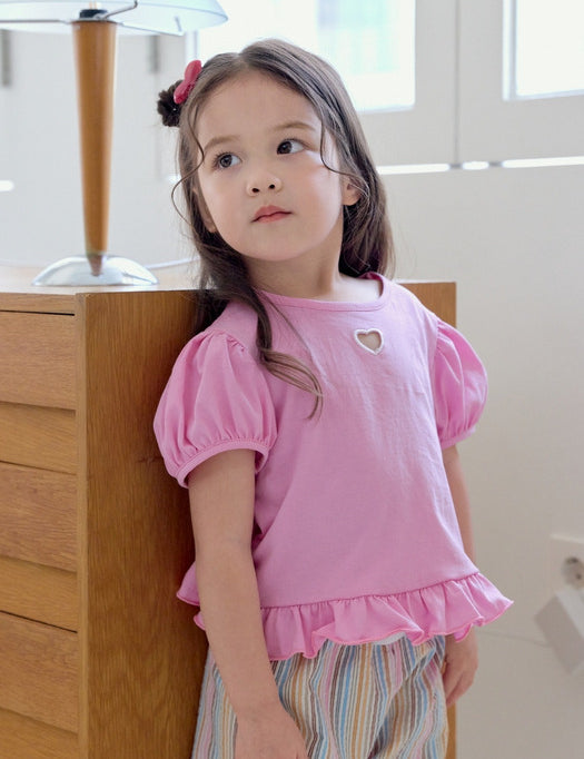 Heart Summer Frill T-shirt_3 COLORS