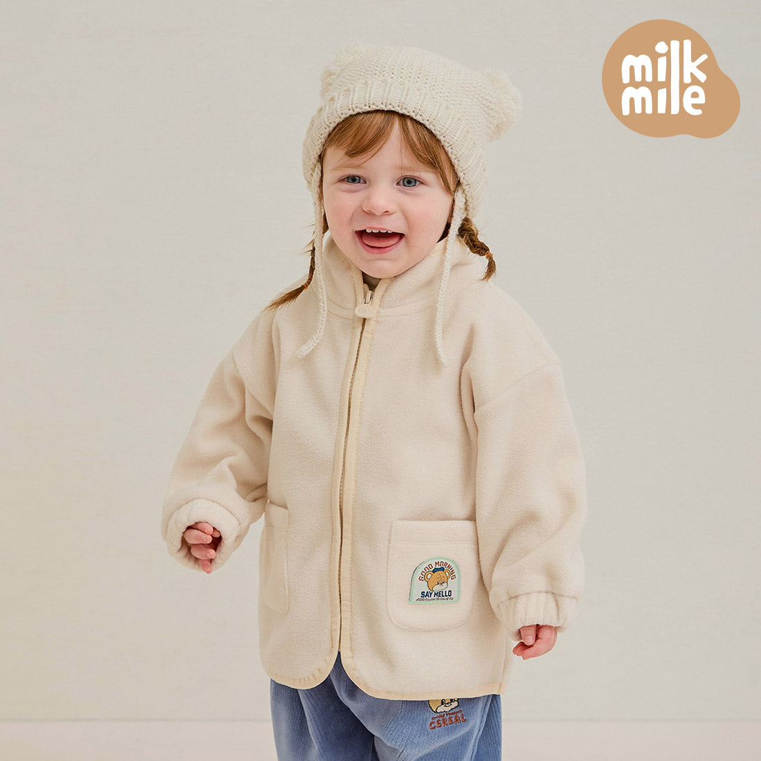 [Milk Mile] Daily Bear Point Polar Fleece Jumper