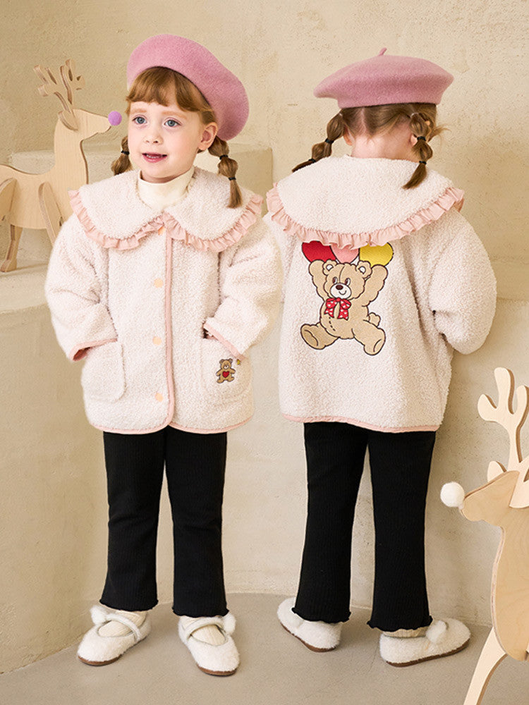 Heart Bear Big Collar Soft Dumble Jacket