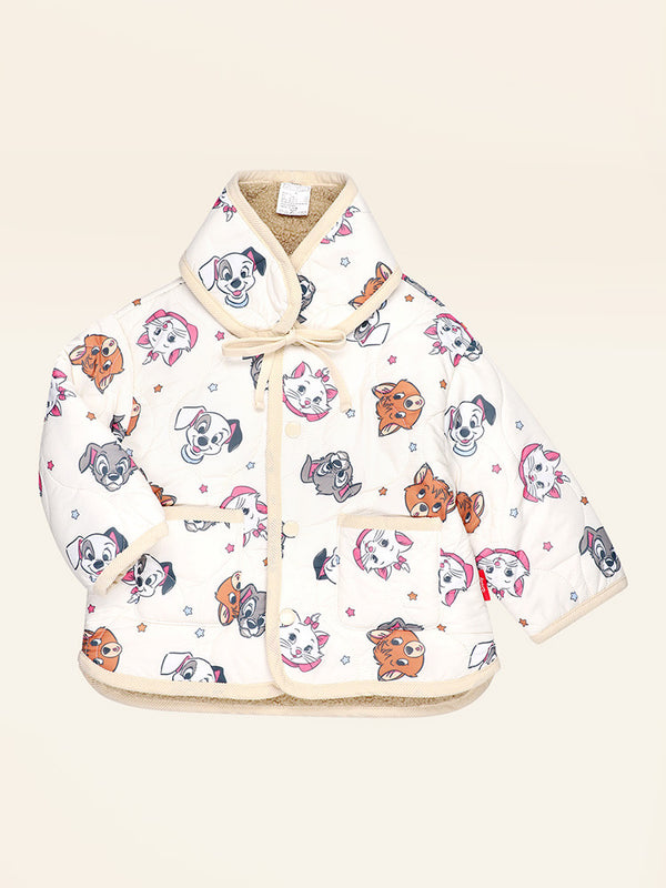 [Disney] Cat & Dog Cute Muffler Set Up Quilting Jumper