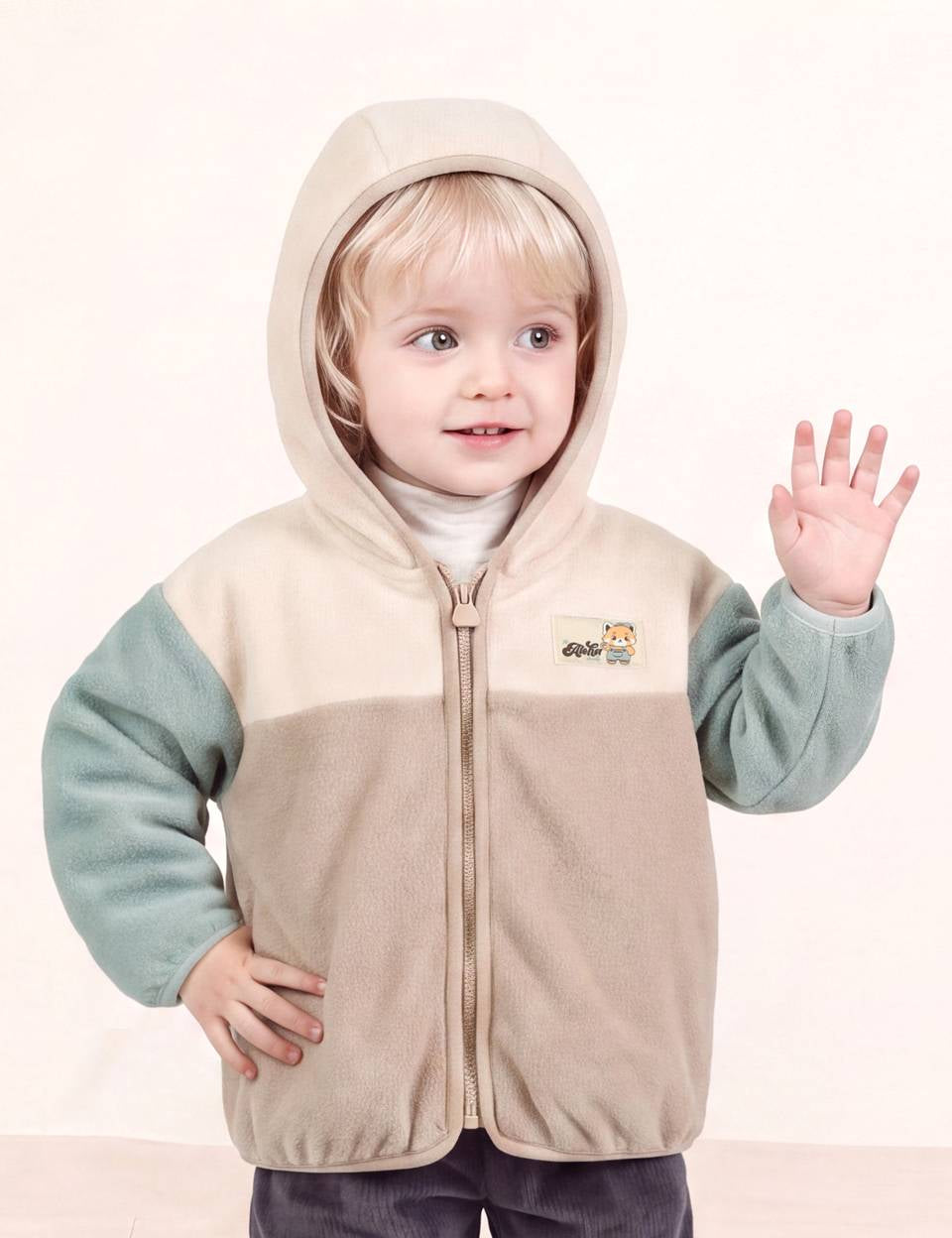 [Milk Mile] Aloha Raccoon Polar Fleece Hooded Jumper