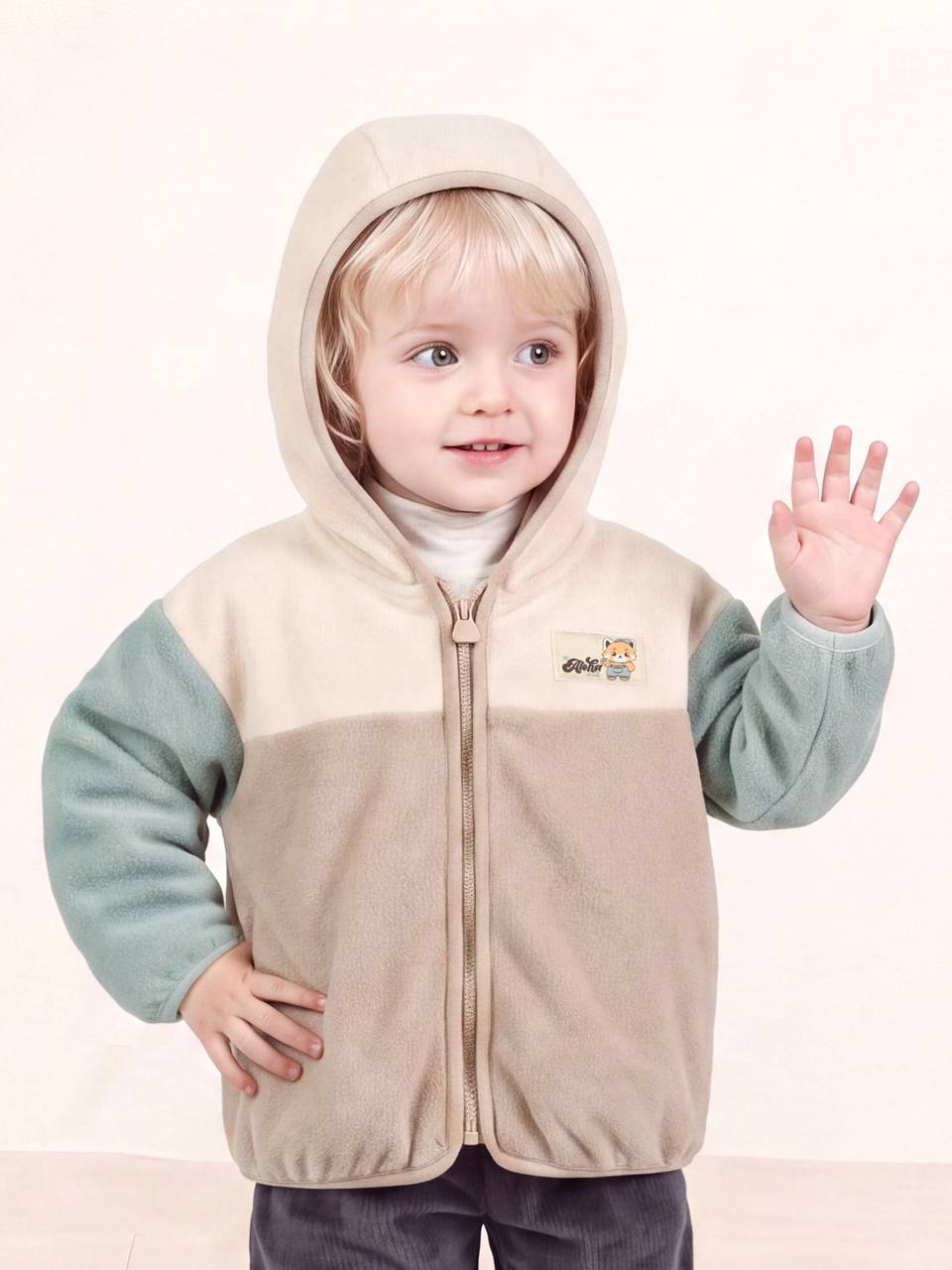 [Milk Mile] Aloha Raccoon Polar Fleece Hooded Jumper
