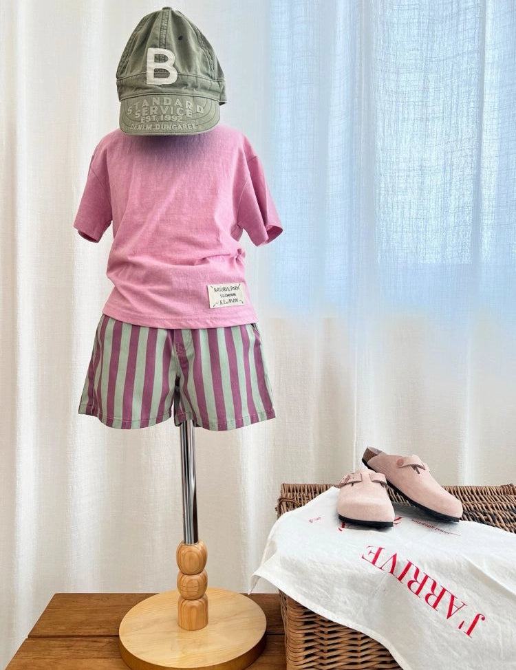 Apple Smile Natural T-shirt Pink