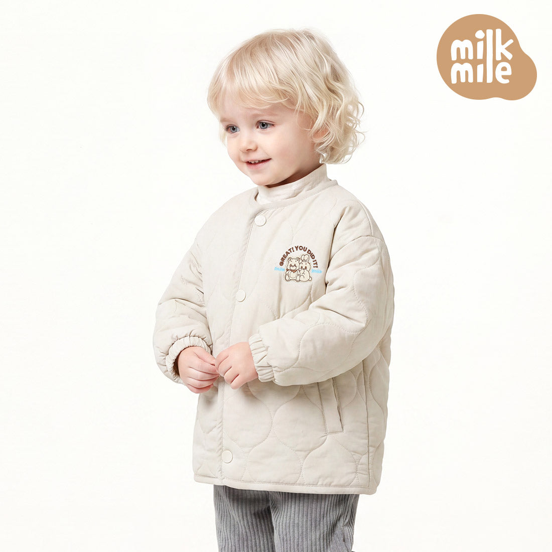 [Milk Mile] Cotton Candy Rustling Smiley Jumper