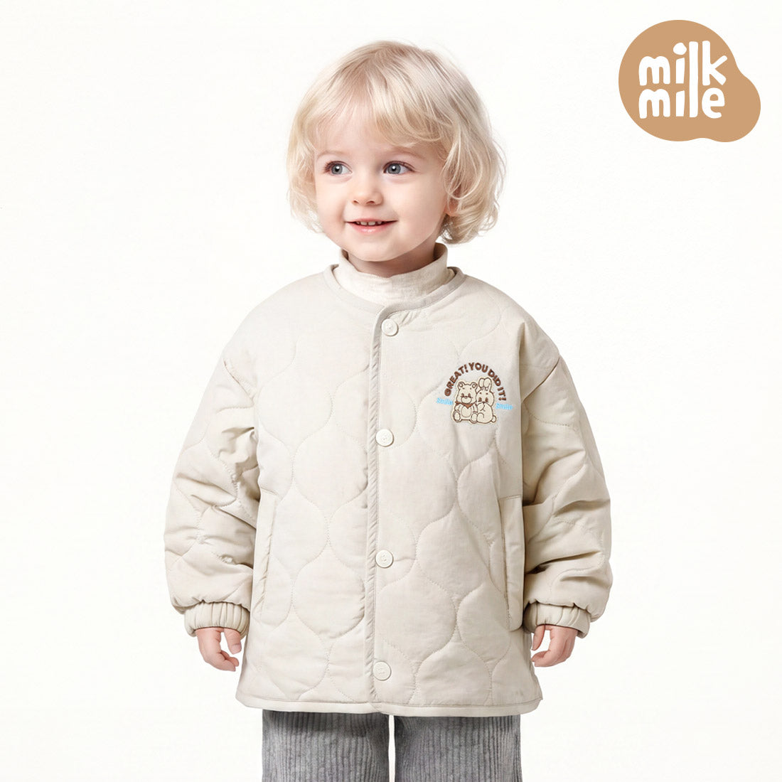 [Milk Mile] Cotton Candy Rustling Smiley Jumper
