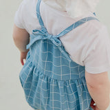 Grid Melange Pants_Blue