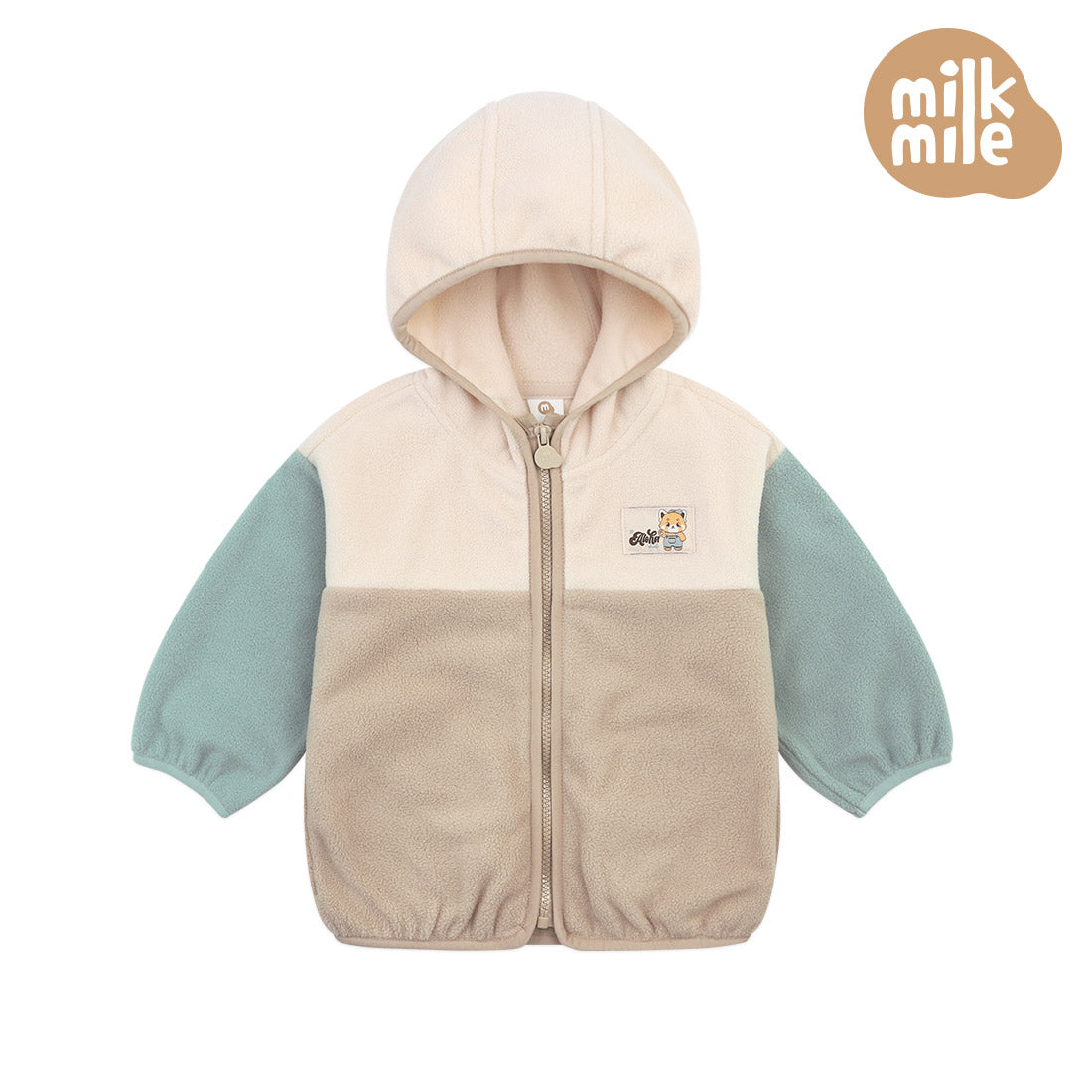 [Milk Mile] Aloha Raccoon Polar Fleece Hooded Jumper