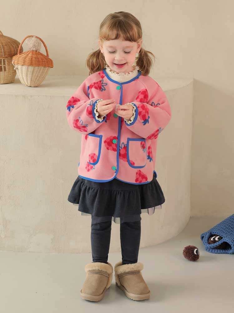 Sweet and sour raspberry fleece jacket