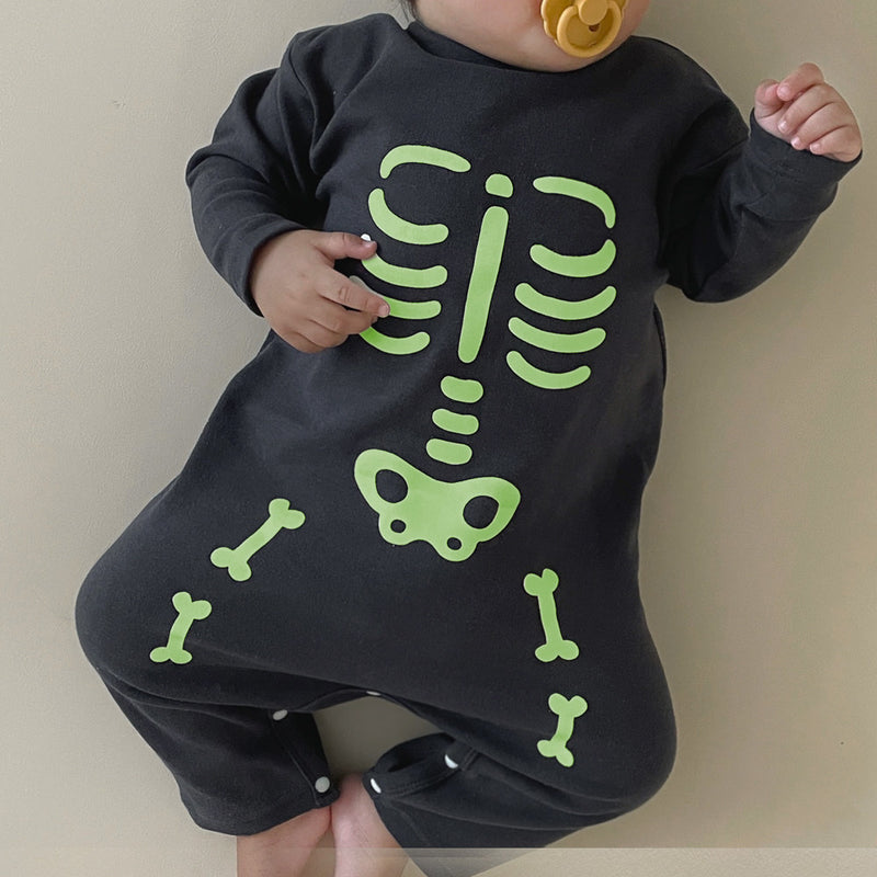 Skull baby romper 2-piece set