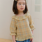 Mardi Amber Dobby Check Long Blouse