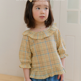 Mardi Amber Dobby Check Long Blouse