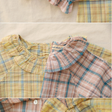 Mardi Amber Dobby Check Long Blouse